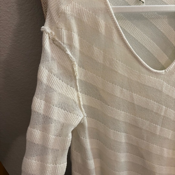 We The Free People Cream Striped Knot Tunic - Picture 3 of 7